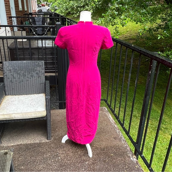 Adrianna Papell 100% Silk Pink Dress Size 4 - Picture 7 of 9